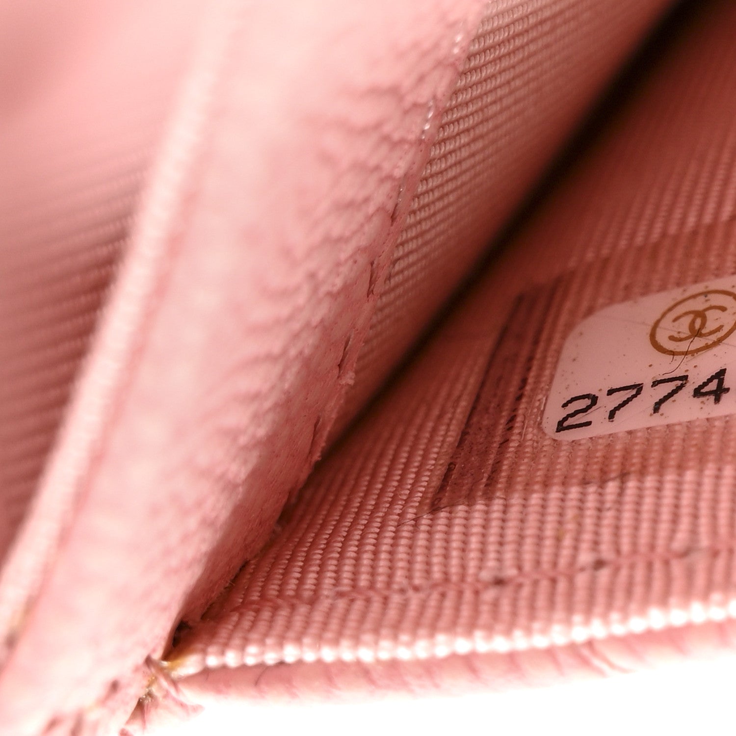Chanel Caviar Flat Chevron Quilted Flap Card Holder Pink 8 of 10