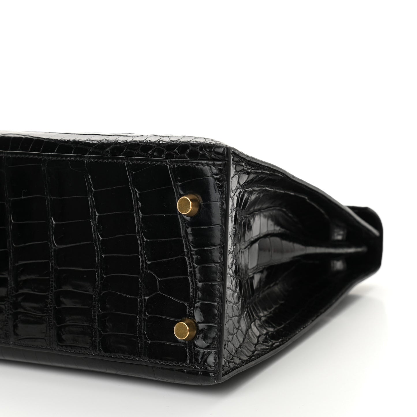 Shiny Niloticus Crocodile Kelly Sellier 28 Black