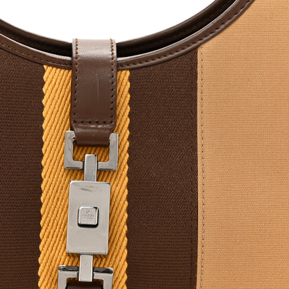 Gucci Canvas Web Bardot Shoulder Bag Brown Beige Yellow 8 of 13