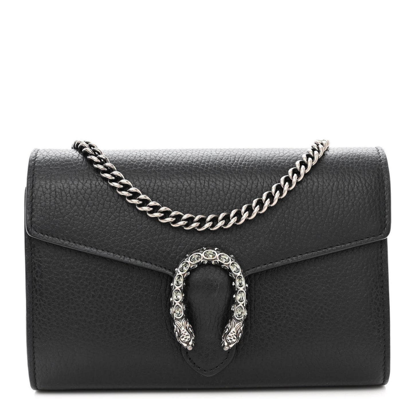Calfskin Mini Dionysus Chain Wallet Black