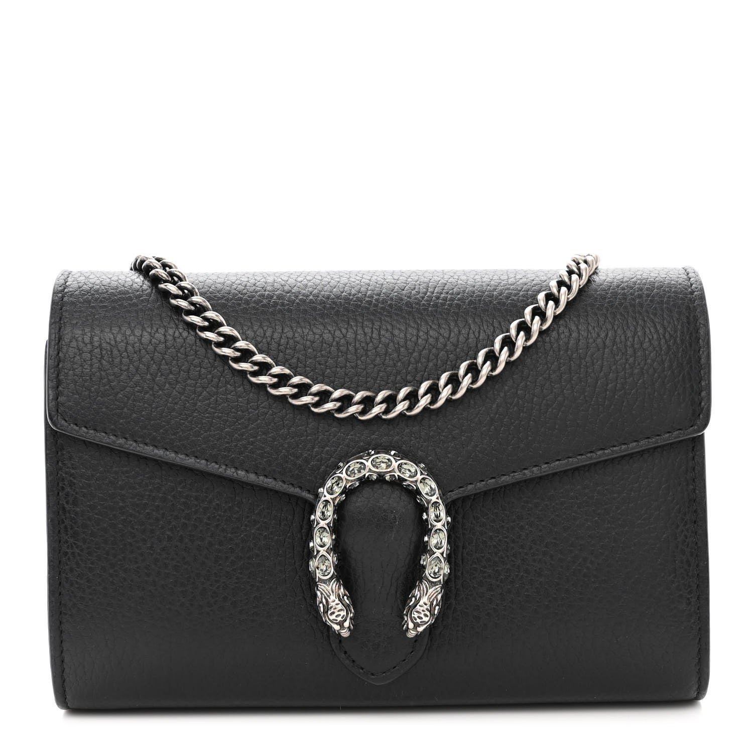 Gucci Calfskin Mini Dionysus Chain Wallet Black 1 of 13