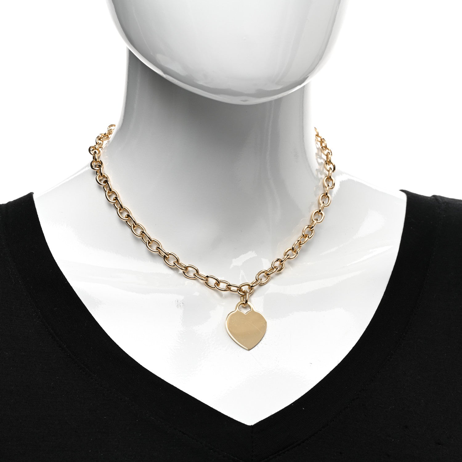 Tiffany 18K Yellow Gold Heart Tag Necklace 2 of 4