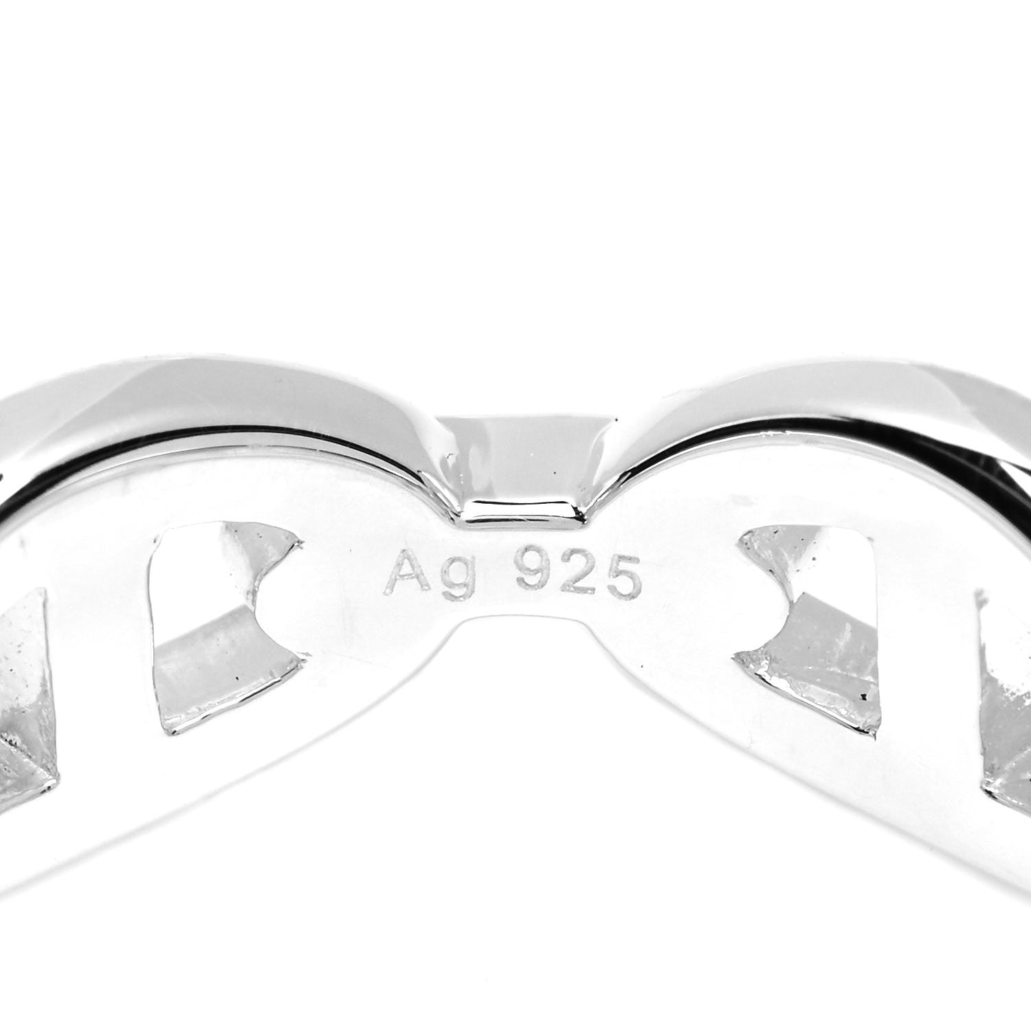 Hermes Sterling Silver PM Chaine d'Ancre Enchainee Band Ring 58 8.25 5 of 6