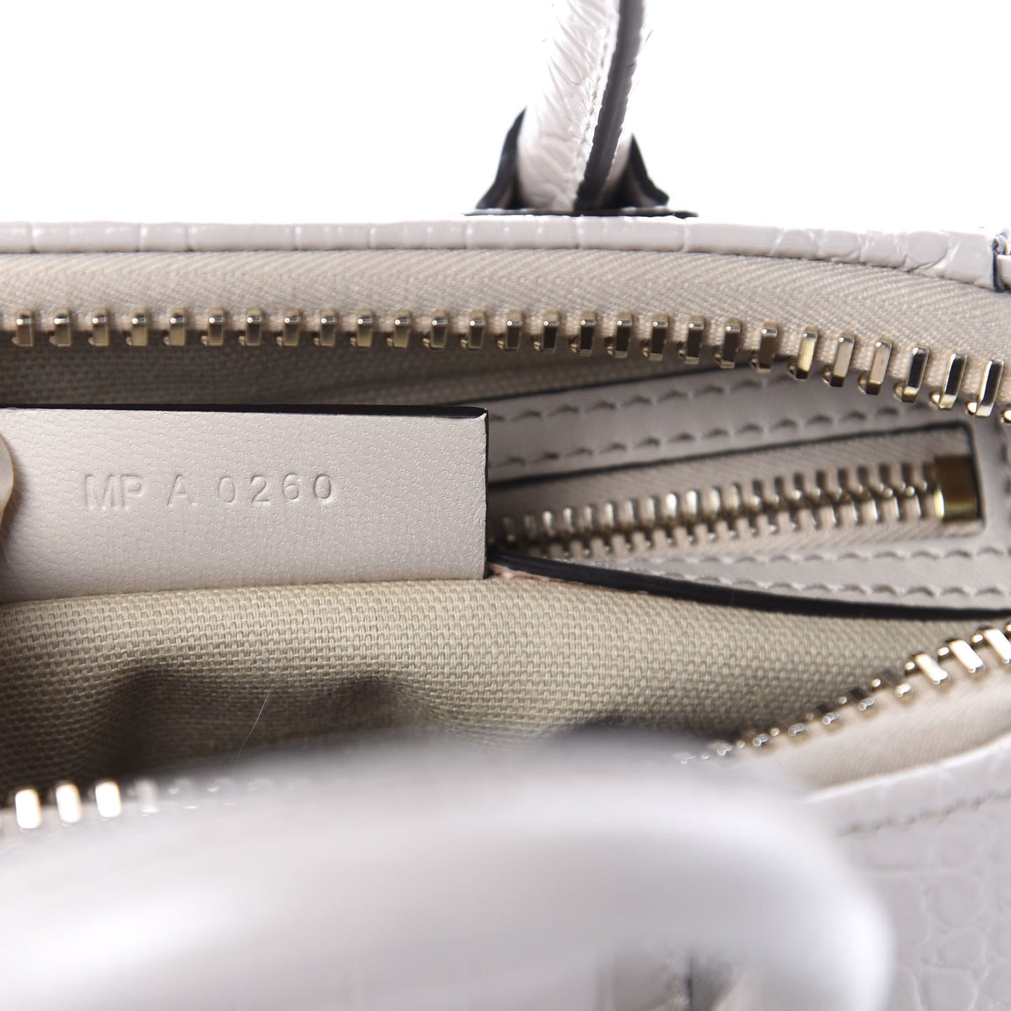 Calfskin Crocodile Embossed Mini Antigona Dune