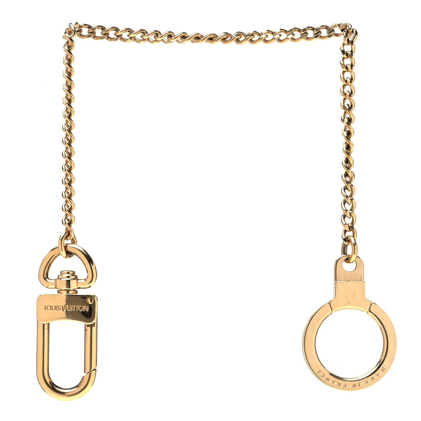 Metal Pochette Extender Key Ring Chain Gold