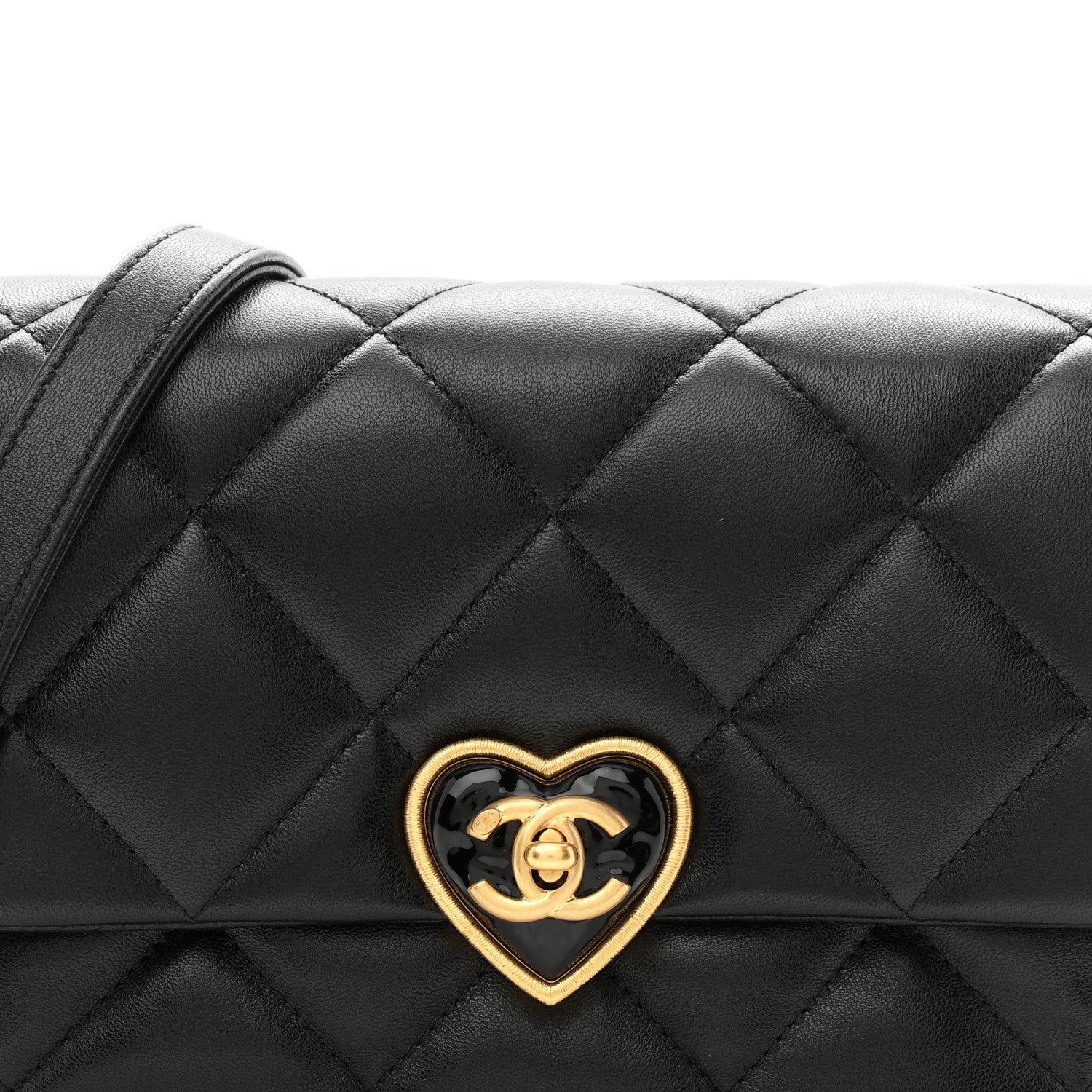 Chanel Lambskin Plexiglass Quilted Coco Love Flap Black 8 of 12