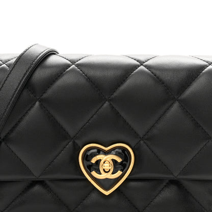 Chanel Lambskin Plexiglass Quilted Coco Love Flap Black 8 of 12