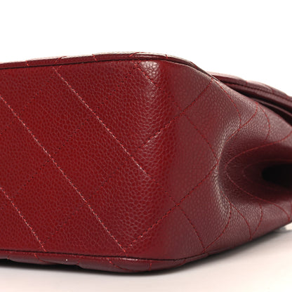 Chanel Caviar Quilted Jumbo Double Flap Dark Red 10 of 11