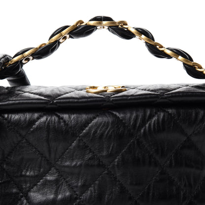 Chanel Crumpled Lambskin Quilted Small CC Links Shoulder Bag Black 11 of 12