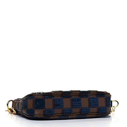 Louis Vuitton Damier Paillettes Mini Pochette Accessories Blue 4 of 9