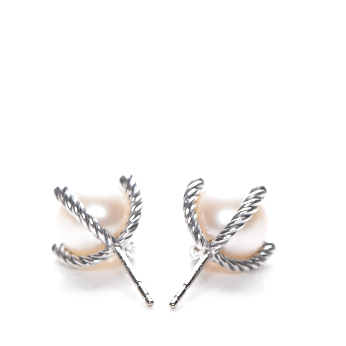 Sterling Silver Diamond Pearl 9.5mm Earrings