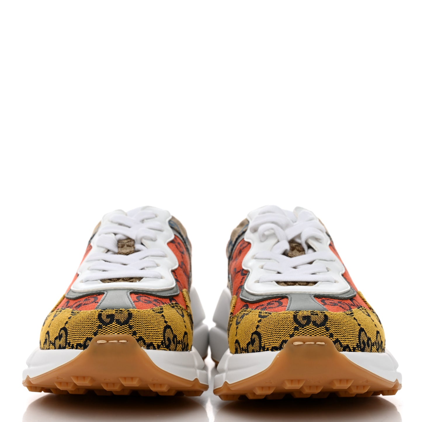 Monogram Multicolor Demetra Womens Rhyton Sneakers 36.5 Yellow Blue Great White Tabasco