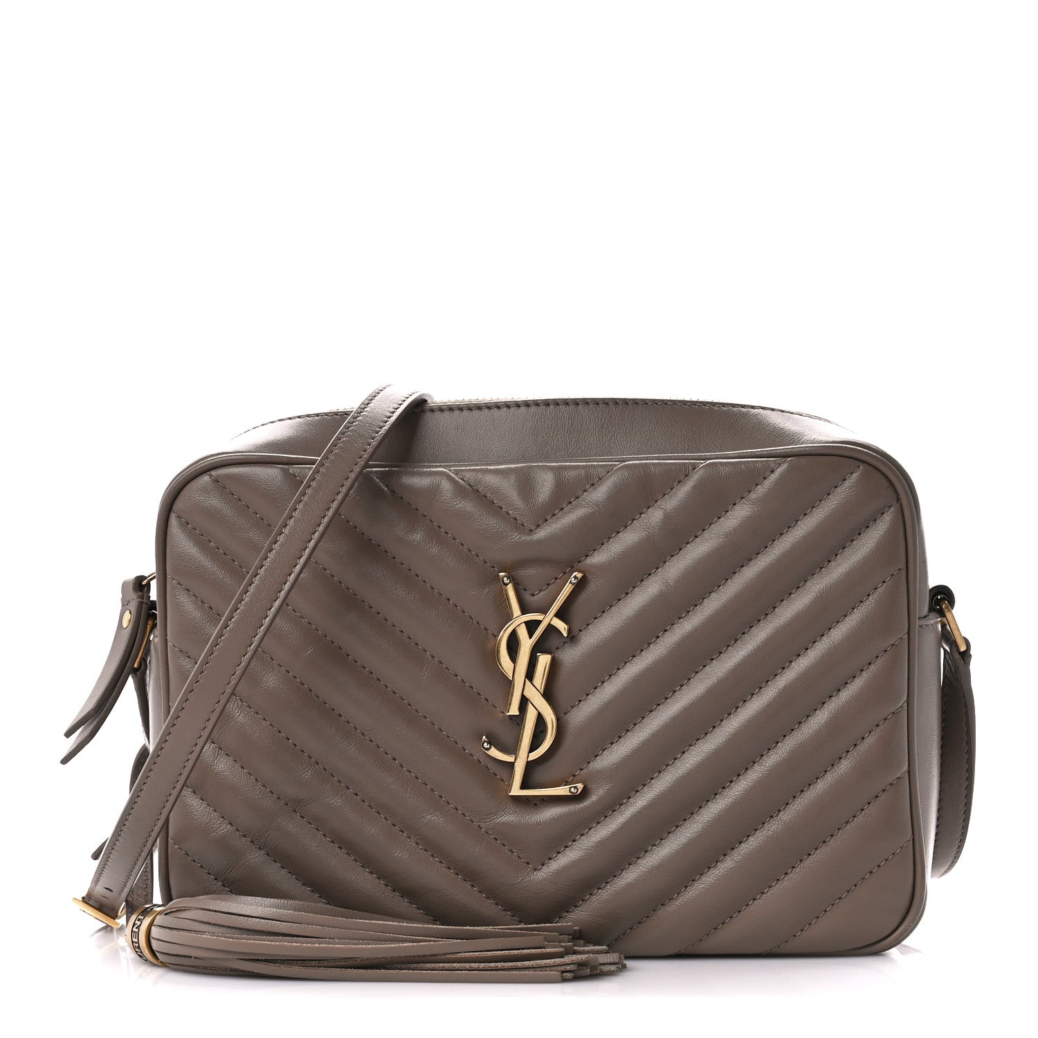 Saint Laurent Calfskin Matelasse Monogram Lou Camera Bag Greyish Brown 1 of 10