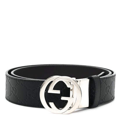 Gucci Guccissima Signature Interlocking G Reversible 37mm Belt 90 36 Black Cocoa 1 of 4