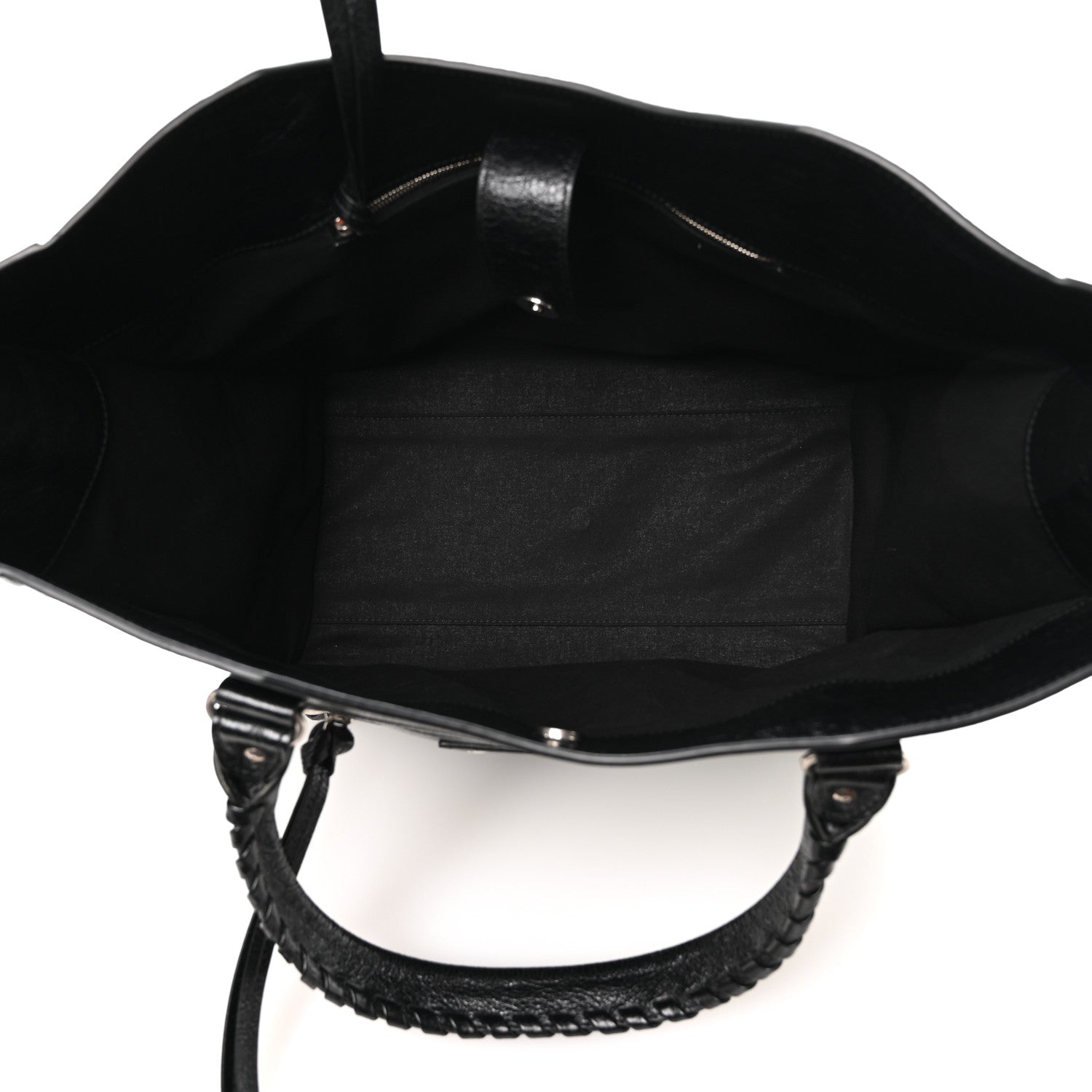 Balenciaga Agneau Arena Neo Classic Silver Hardware Large Upside Down Tote Black 6 of 11
