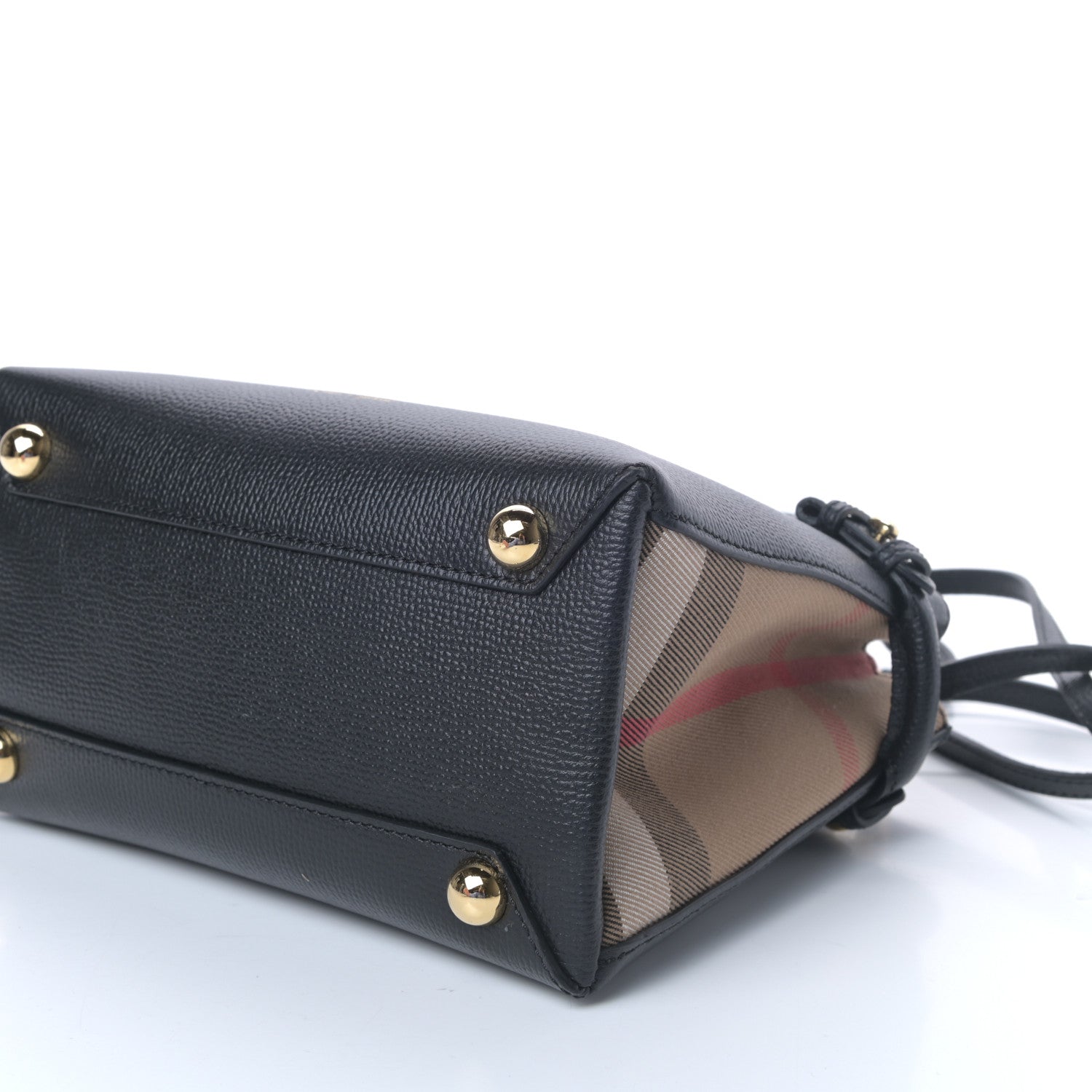 Burberry Derby Calfskin House Check Baby Banner Tote Black 8 of 8