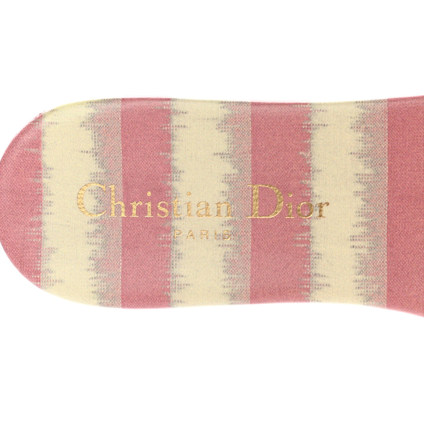 Cotton D-Stripes Embroidered Dway Mules Slide Sandals 36.5 Deep Nude