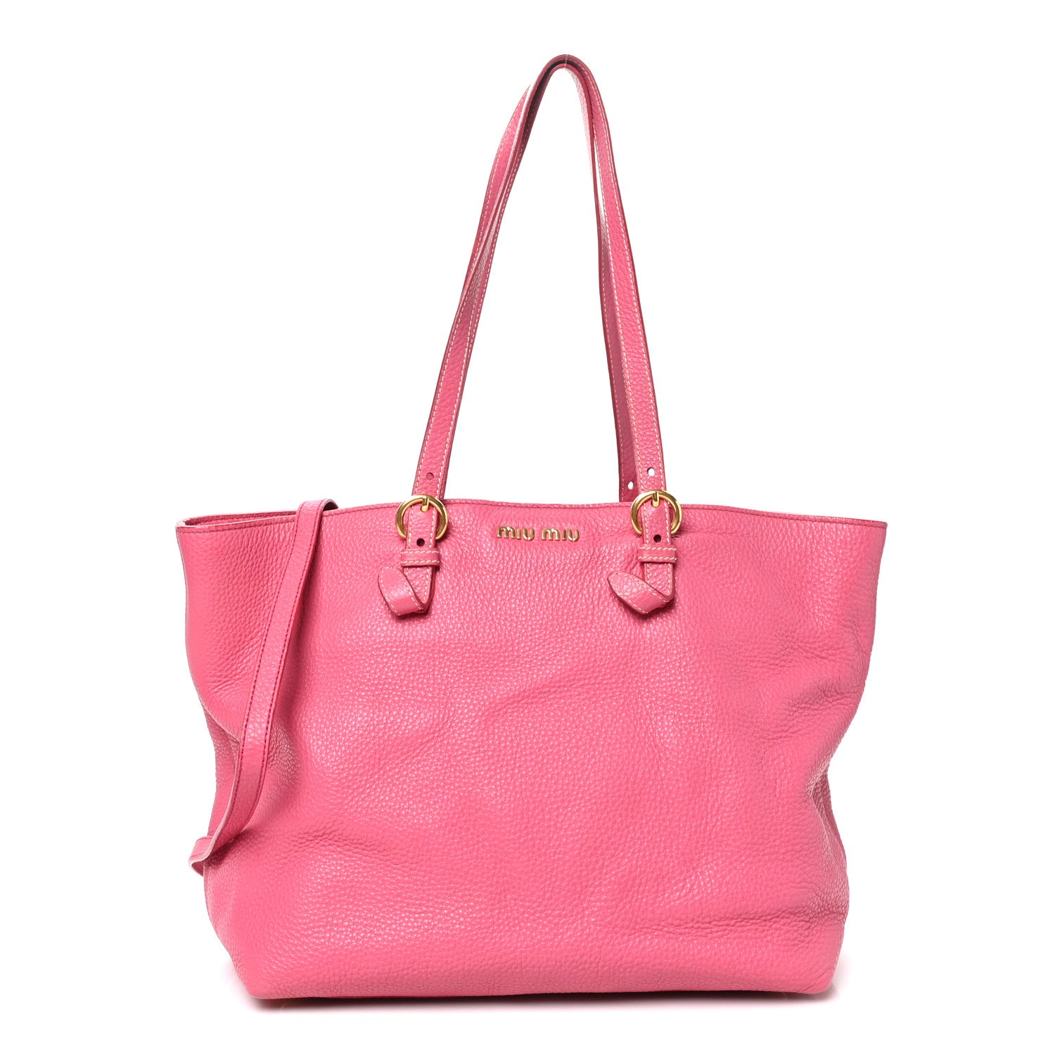 Miu Miu Vitello Daino Shopping Tote Peonia 1 of 8