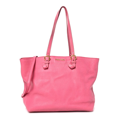 Miu Miu Vitello Daino Shopping Tote Peonia 1 of 8