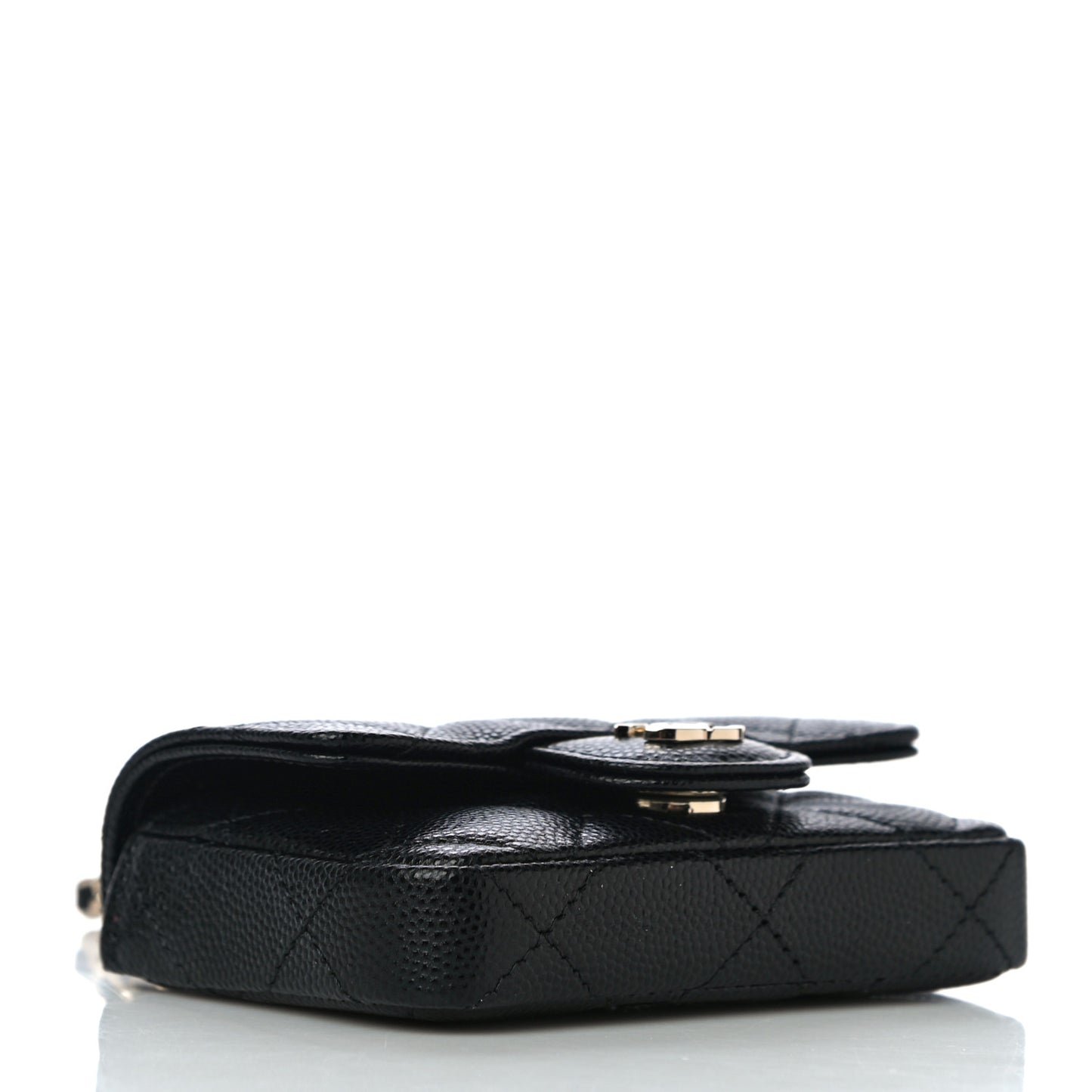 Caviar Quilted Mini Chain Belt Bag Black