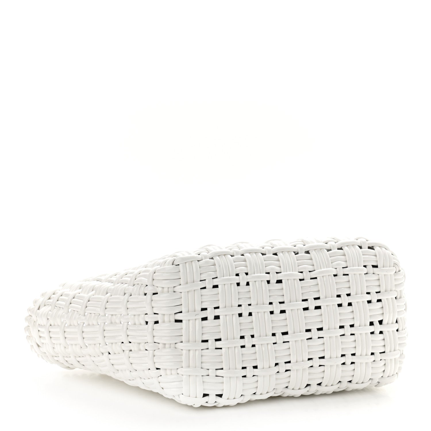 Balenciaga Varnished Faux Calfskin Braided XS Bistro Basket White 4 of 10