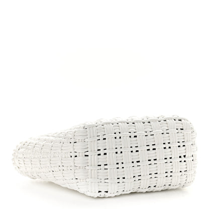 Balenciaga Varnished Faux Calfskin Braided XS Bistro Basket White 4 of 10