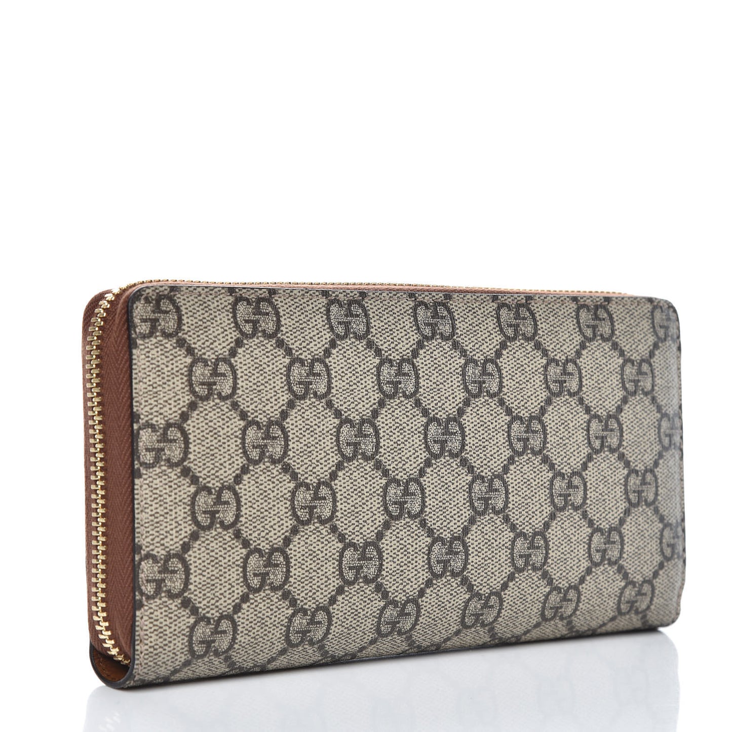 GG Supreme Monogram Garden Embroidered Zip Around Wallet