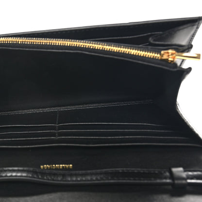 Balenciaga Smooth Calfskin Hourglass Continental Wallet On Strap Black 5 of 9