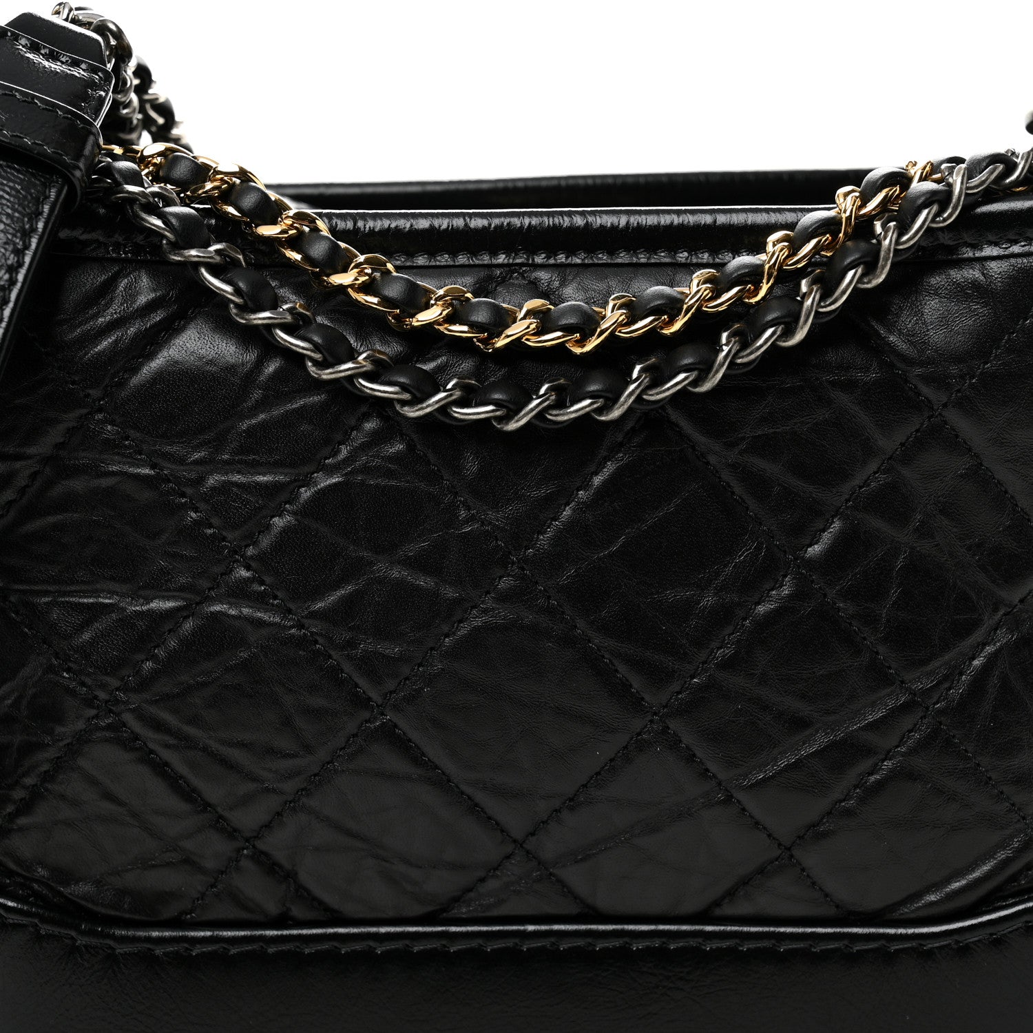 Chanel Aged Calfskin Quilted Small Gabrielle Hobo Black 8 of 10