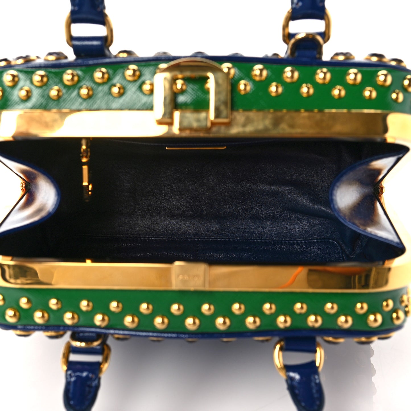 Saffiano Vernice Crystal Bag Bluette Verde