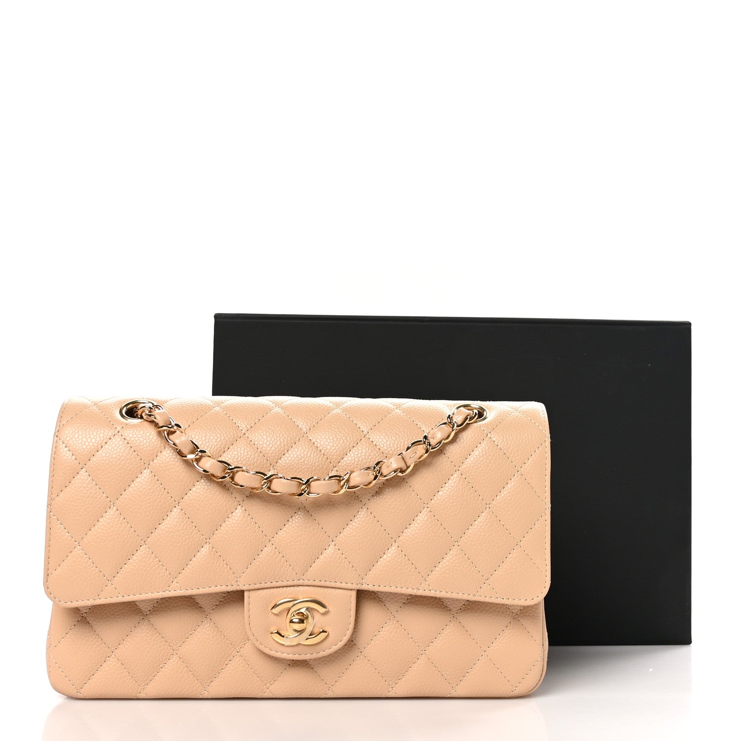 Chanel Caviar Quilted Medium Double Flap Beige 11 of 11