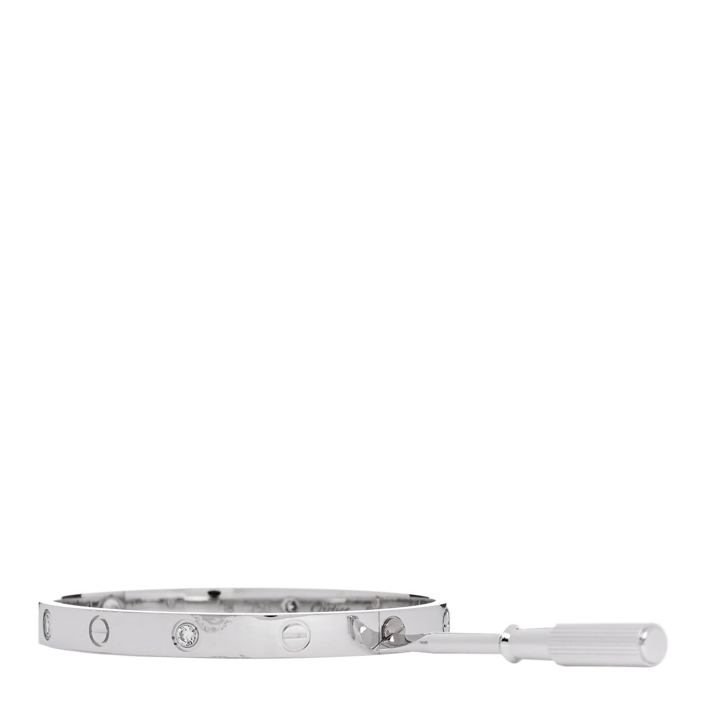18K White Gold 4 Diamond LOVE Bracelet 18