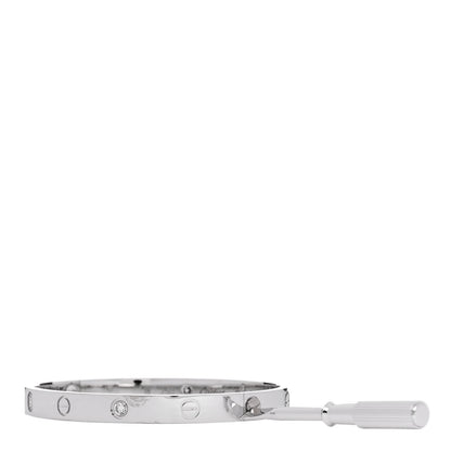 Cartier 18K White Gold 4 Diamond LOVE Bracelet 18 3 of 8