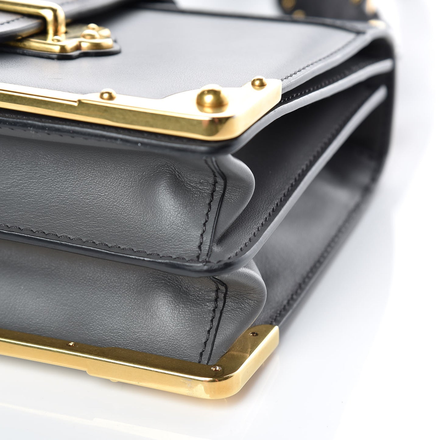 City Calfskin Saffiano Cahier Bag Mercurio Black