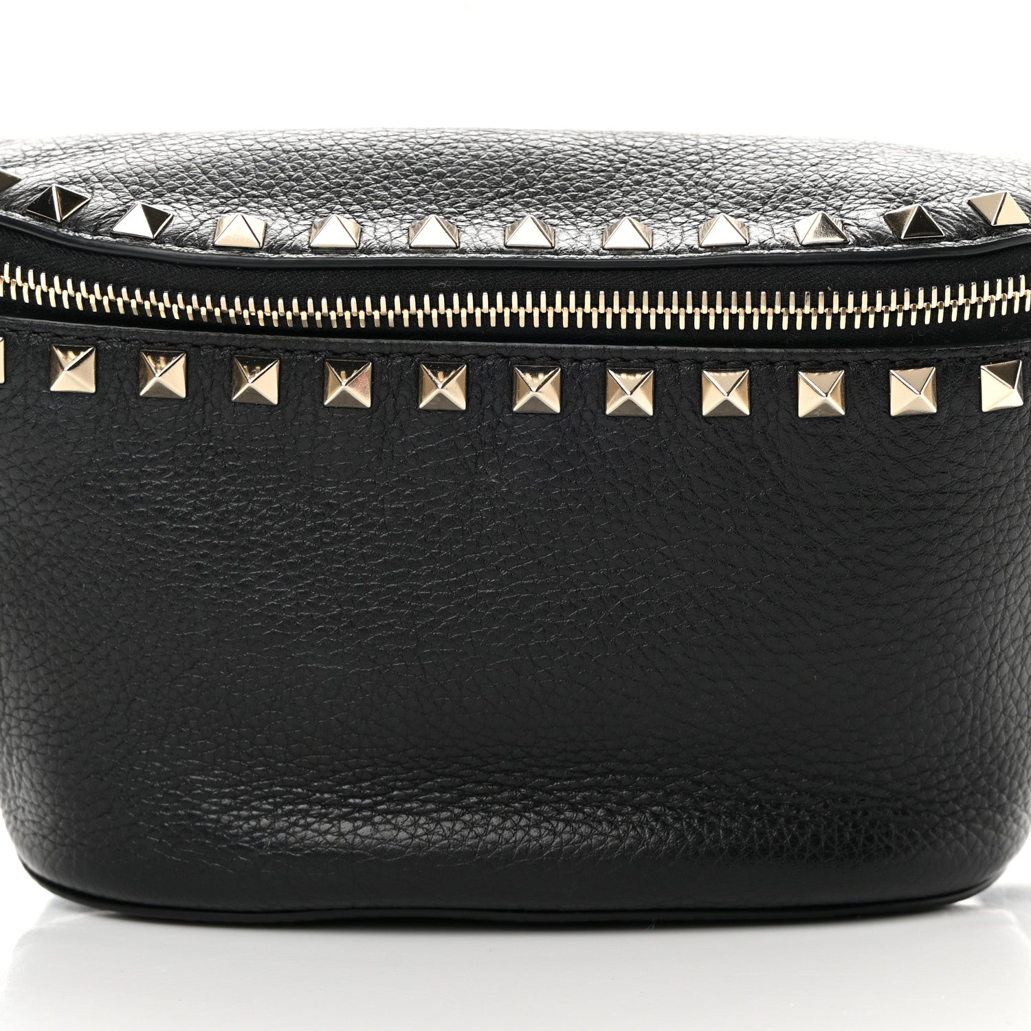 Valentino Garavani Grainy Calfskin Rockstud Belt Bag Black 7 of 9