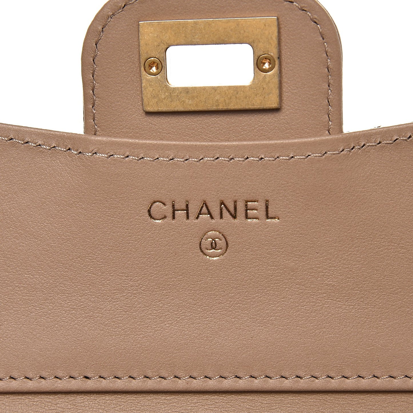 Metallic Aged Calfskin Quilted Small Reissue Wallet Gold