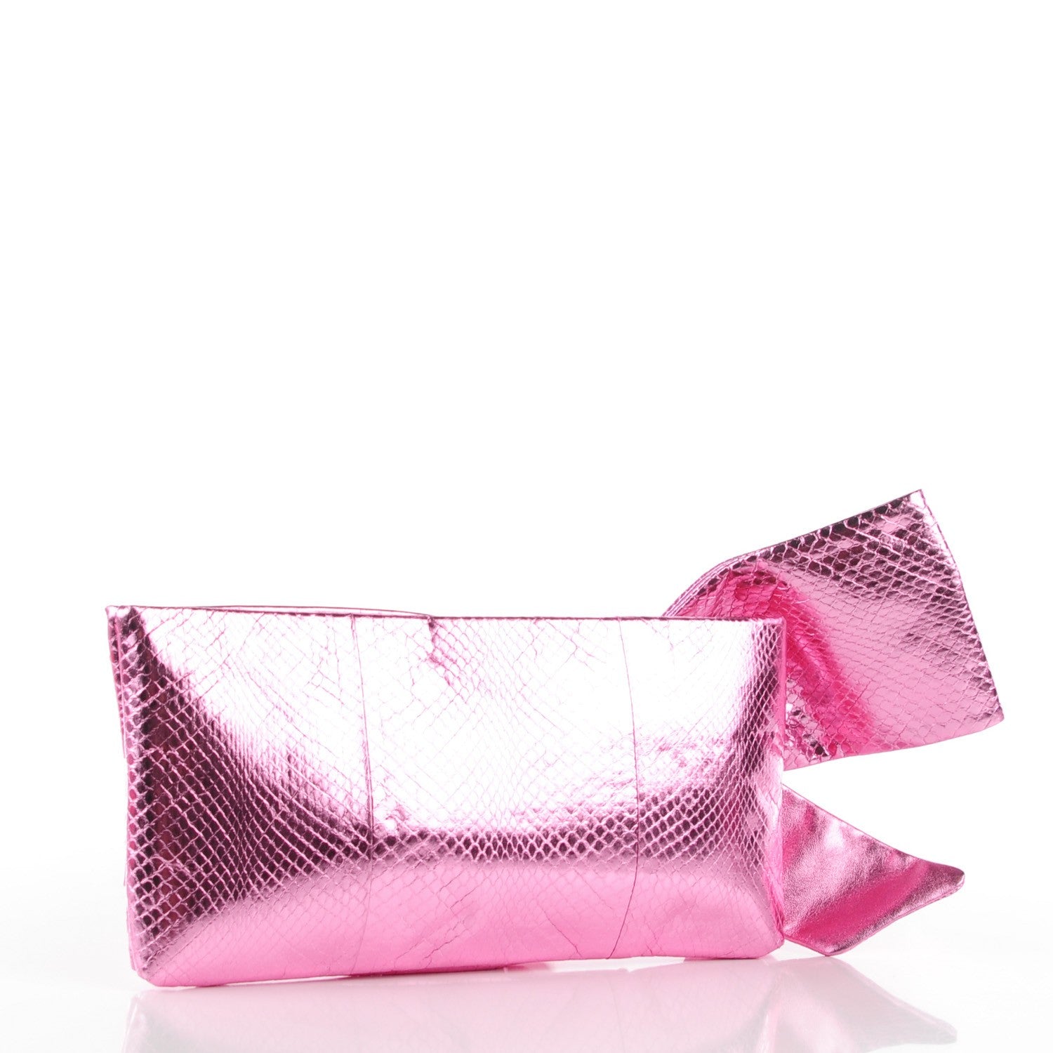 Valentino Garavani Python Bow Clutch Pink 3 of 7