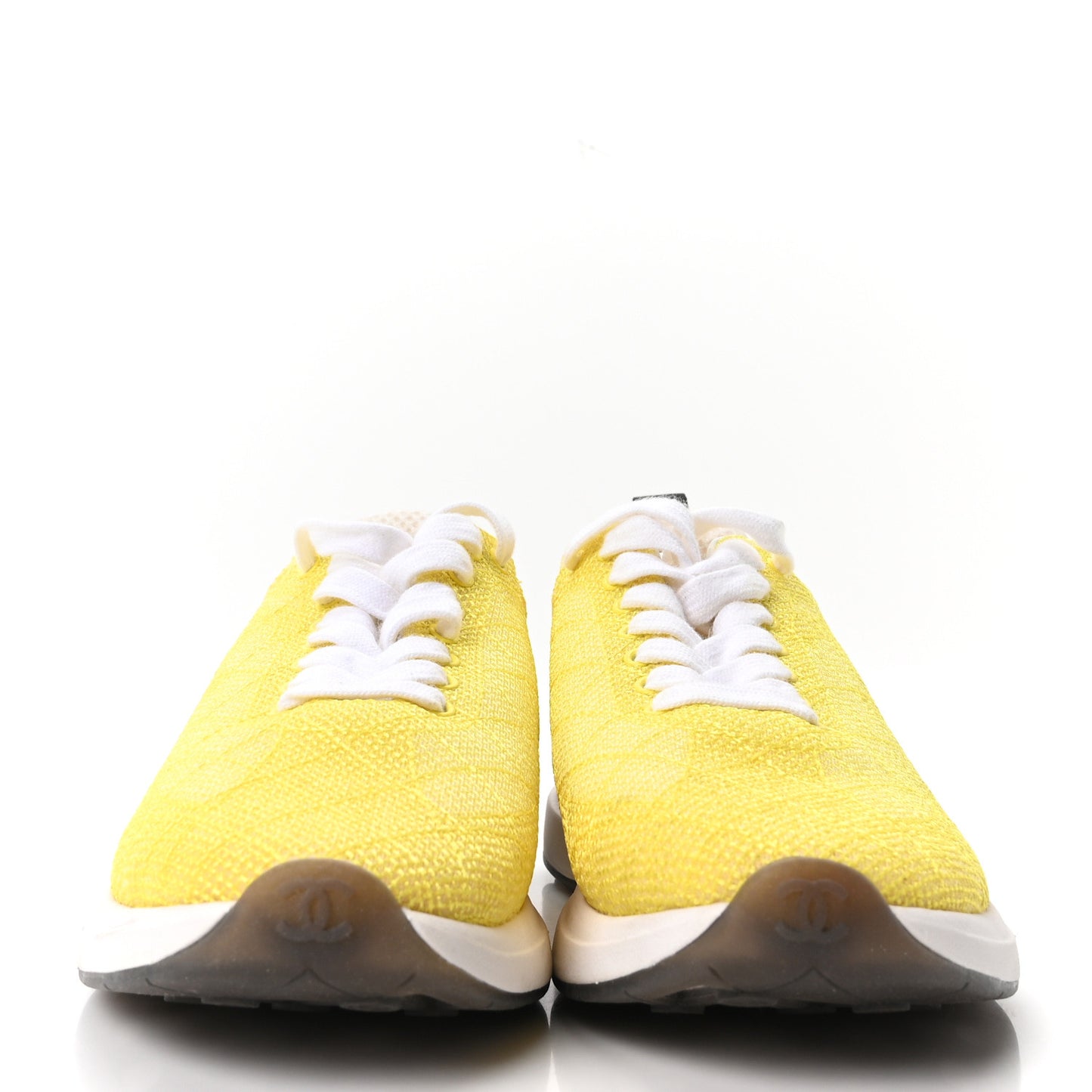 Mesh Embroidered CC Sneakers 38.5 Yellow