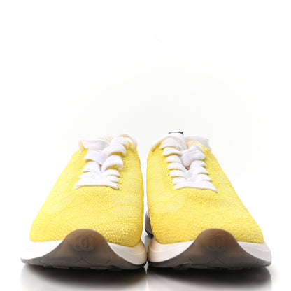 Chanel Mesh Embroidered CC Sneakers 38.5 Yellow 7 of 16