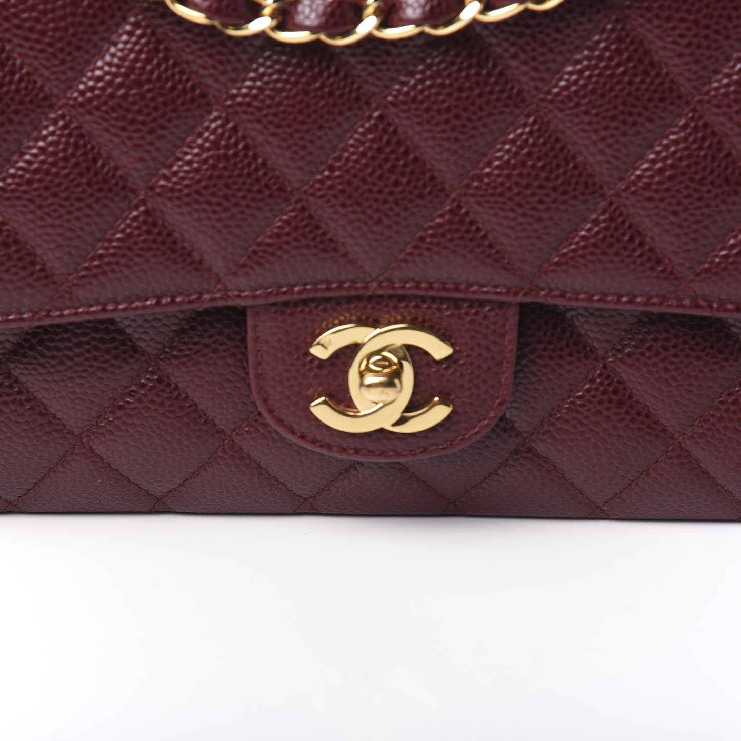 Caviar Quilted Medium Double Flap Bordeaux