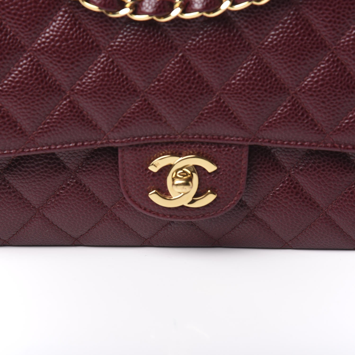 Chanel Caviar Quilted Medium Double Flap Bordeaux 10 of 11