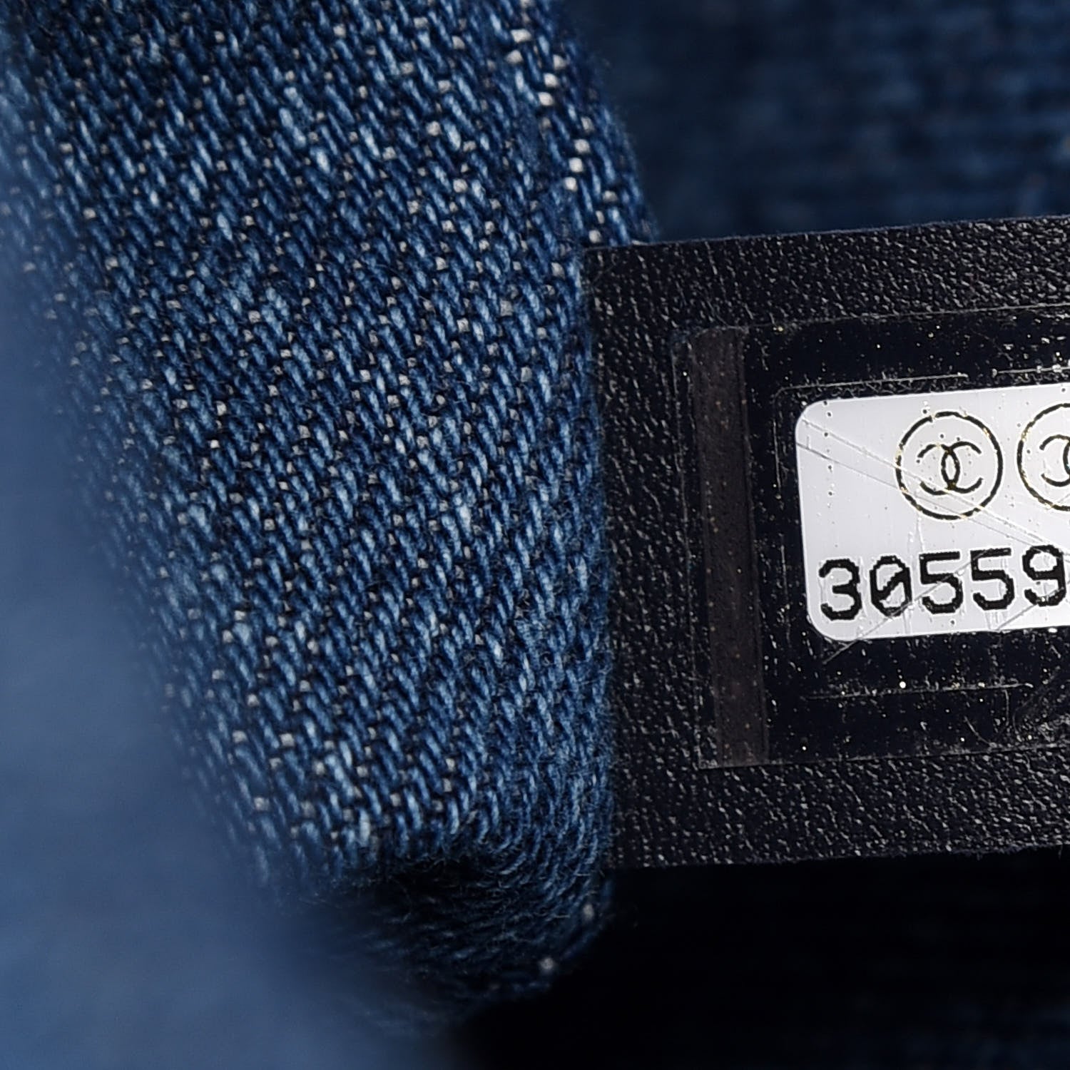 Chanel Denim Quilted CC Print Jumbo Single Flap Blue 9 of 11