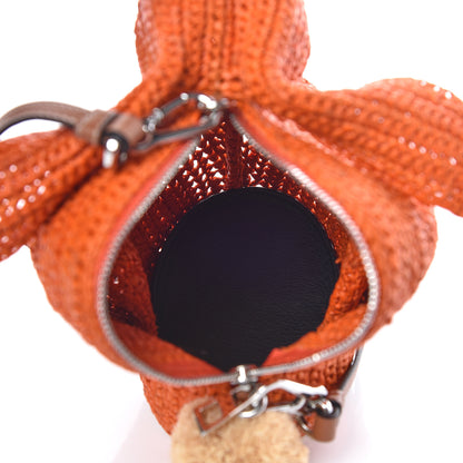 Loewe Raffia Mini Bunny Crossbody Bag Orange 5 of 7