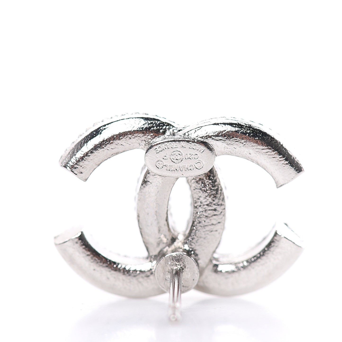 Crystal CC Coco Flapper Earrings Silver