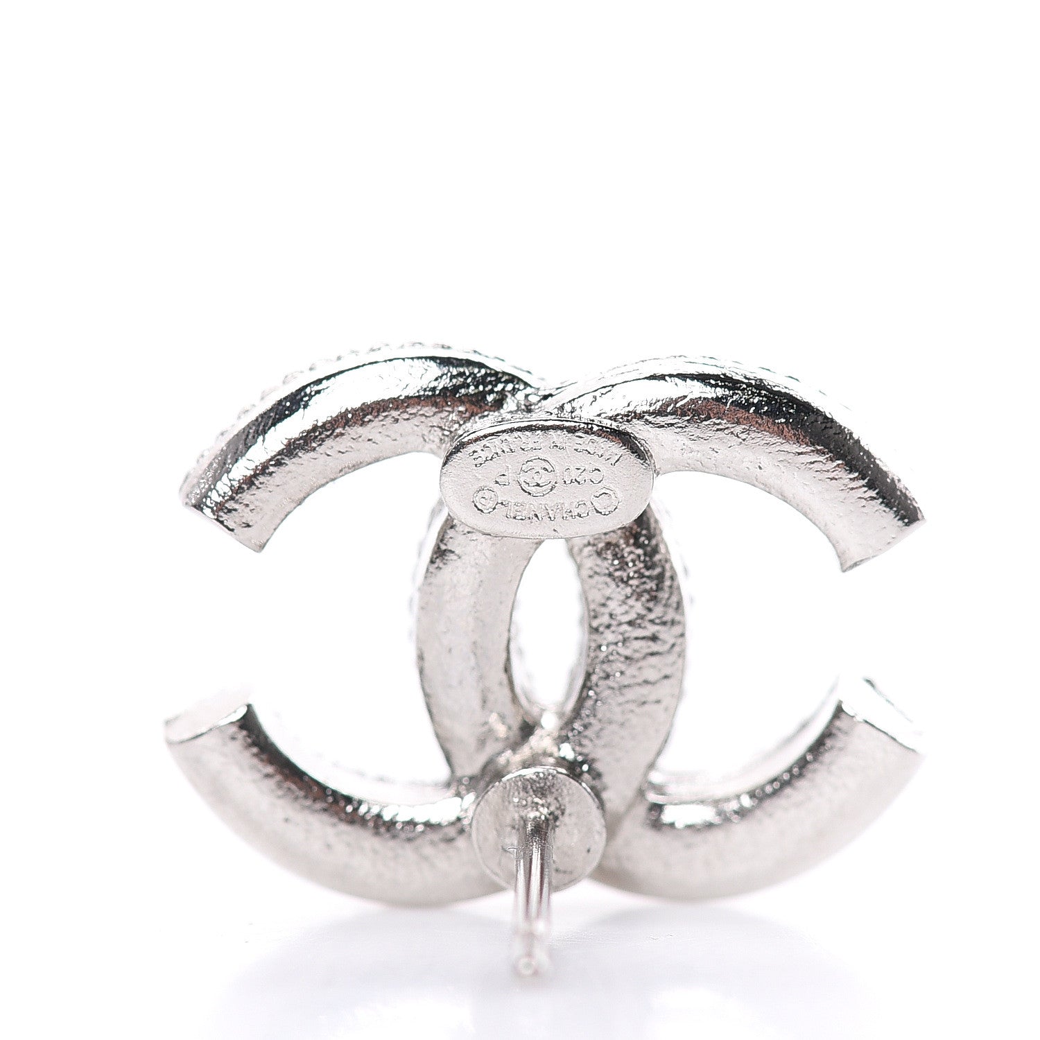 Chanel Crystal CC Coco Flapper Earrings Silver 4 of 5