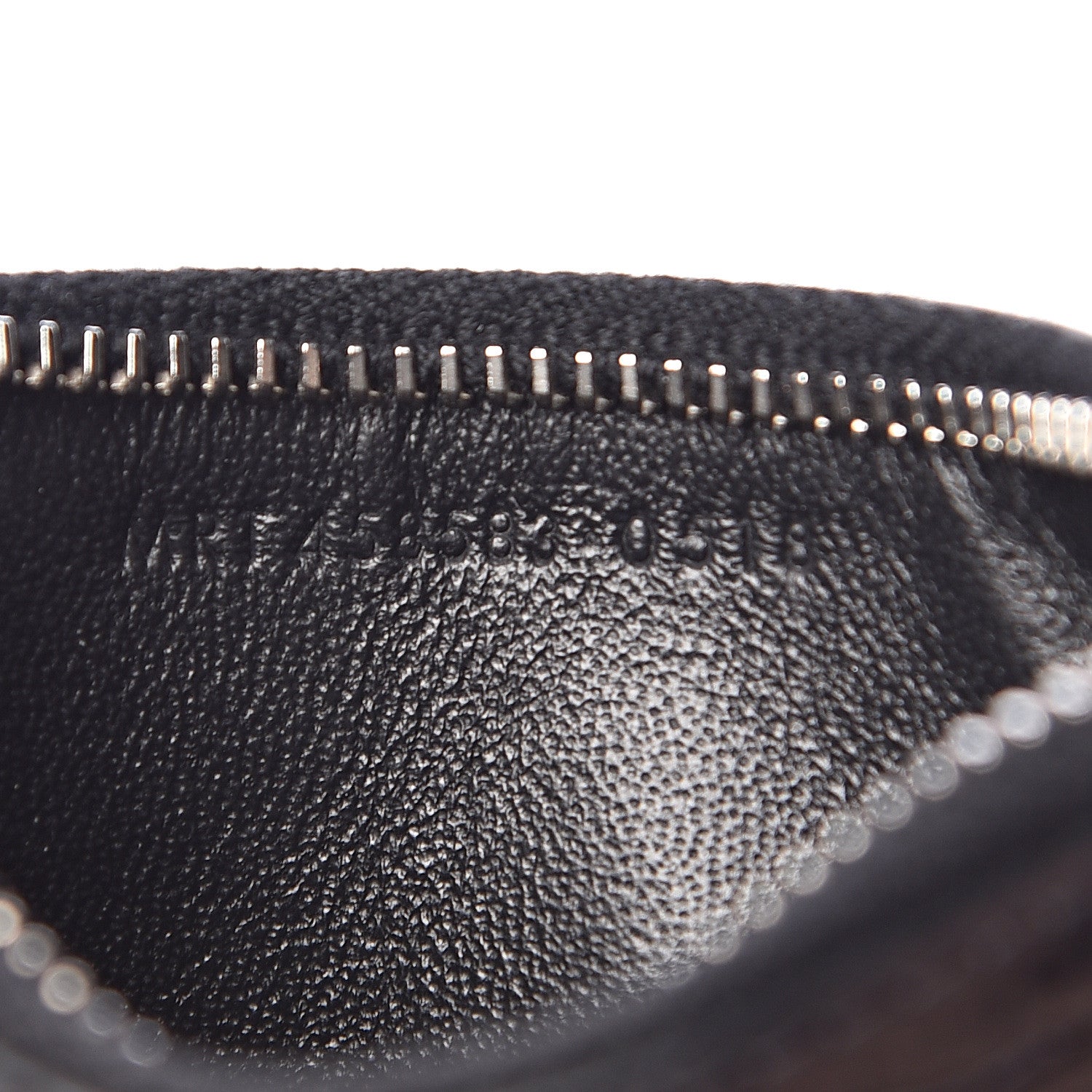 Saint Laurent Calfskin Crocodile Embossed 5 Fragments Zip Pouch Card Holder Black 7 of 8