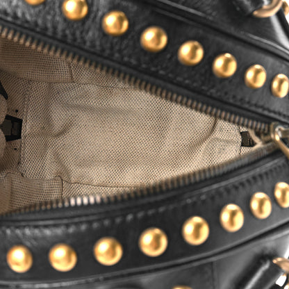Gucci Calfskin Studded Mini Tifosa Baseball Shaped Shoulder Bag Black 5 of 9