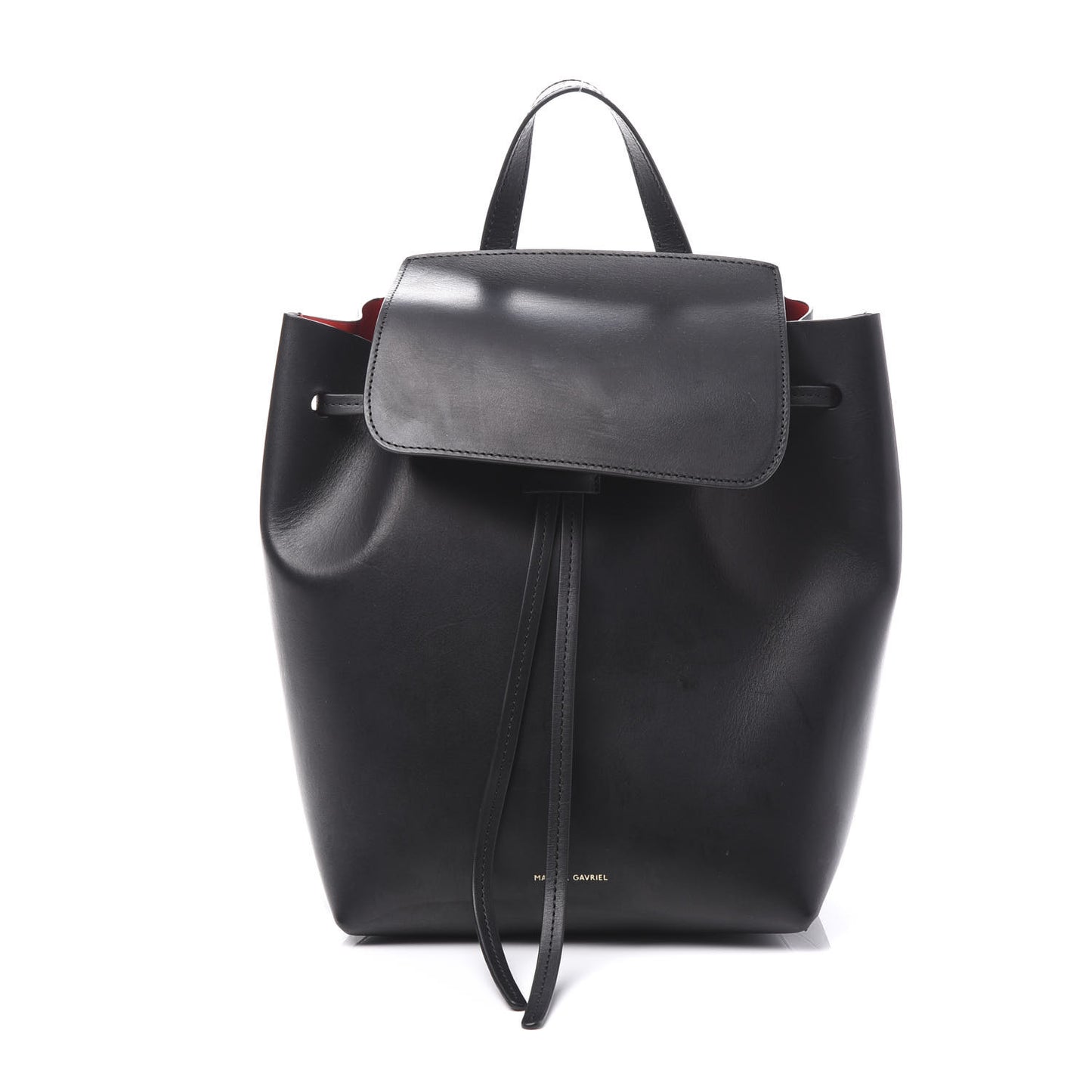 Calfskin Mini Backpack Bag Black Flamma