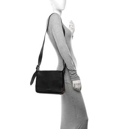 Burberry Soft Grain Calfskin House Check Small Helmsley Crossbody Black 2 of 11