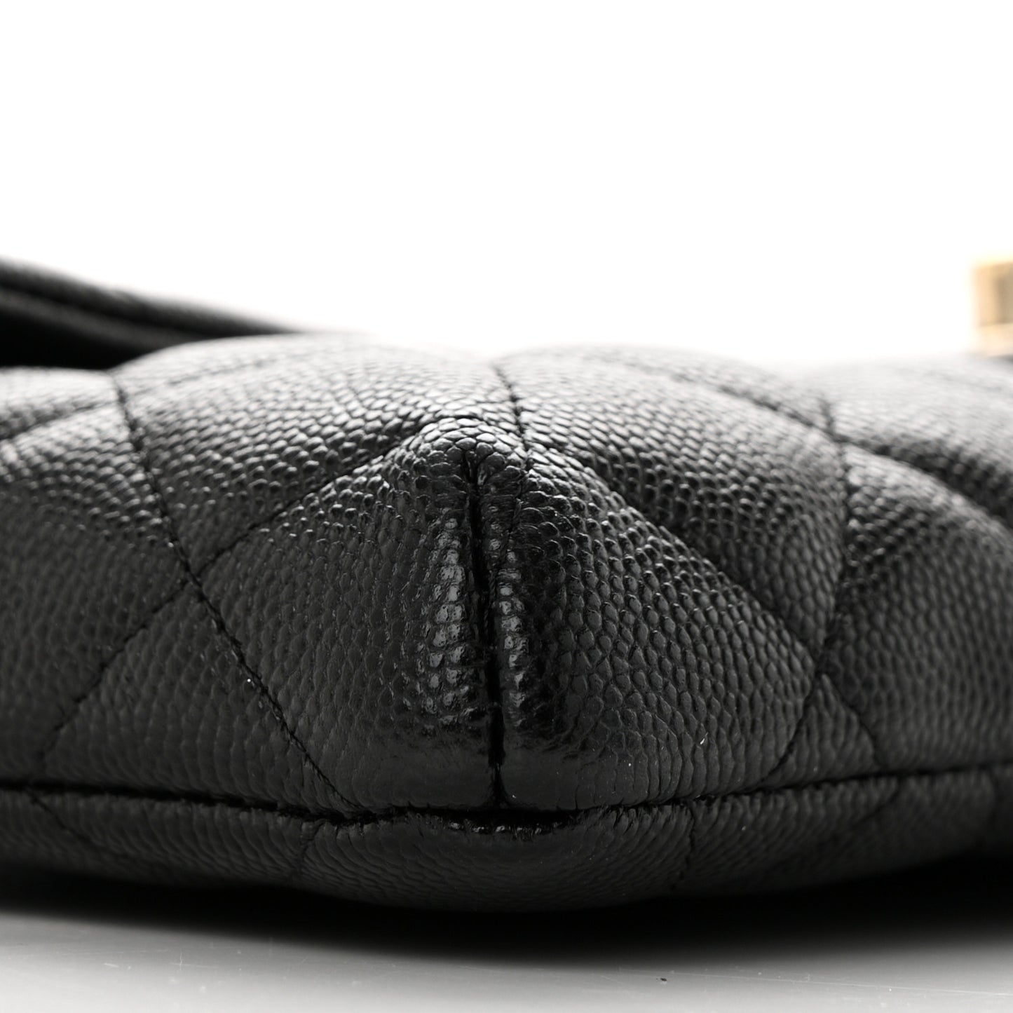 Caviar Quilted Flap Clutch Black